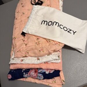 Momcozy Muslin 5 Swaddle Blankets And Bag Silky Baby Blankets 47 x 47 Soft
